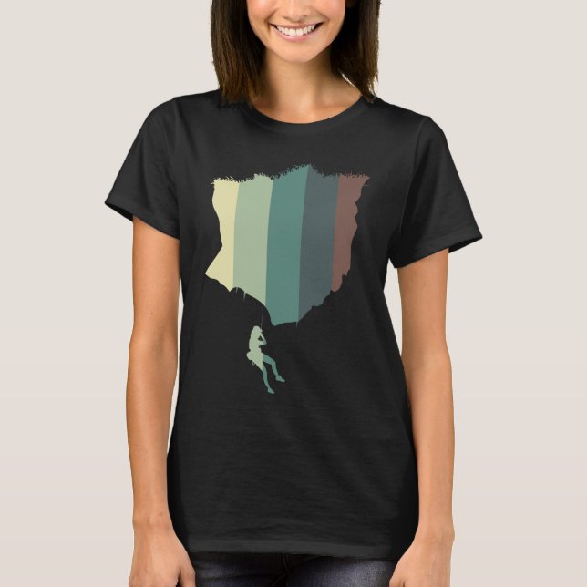 Klettern - Vintages Cooles Girl Rock T-Shirt (Vorderseite)