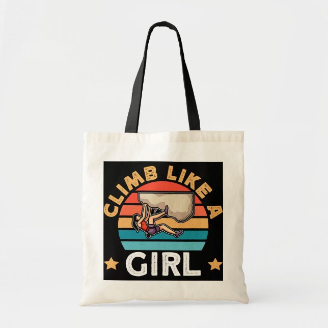 Klettern wie ein Girl Bouldering Rock Climbing Tragetasche (Vorne)