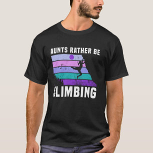Klettern wie ein Mädchen Retro Sonnenuntergang Fel T-Shirt