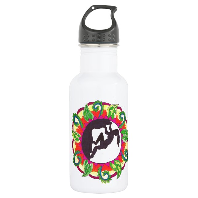 Klettern-Zen-Mädchen Edelstahlflasche (Vorderseite)
