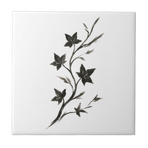 Kletternde Rebe – Minimalistische botanische Pinse Fliese