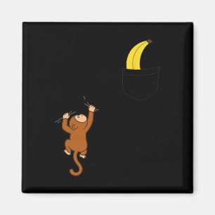 Kletternder Affe Banane Tasche Grafik Kinder Lusti Magnet