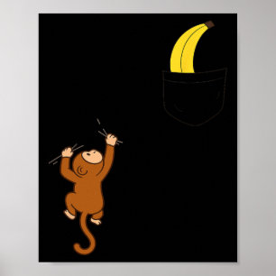 Kletternder Affe Banane Tasche Grafik Kinder Lusti Poster