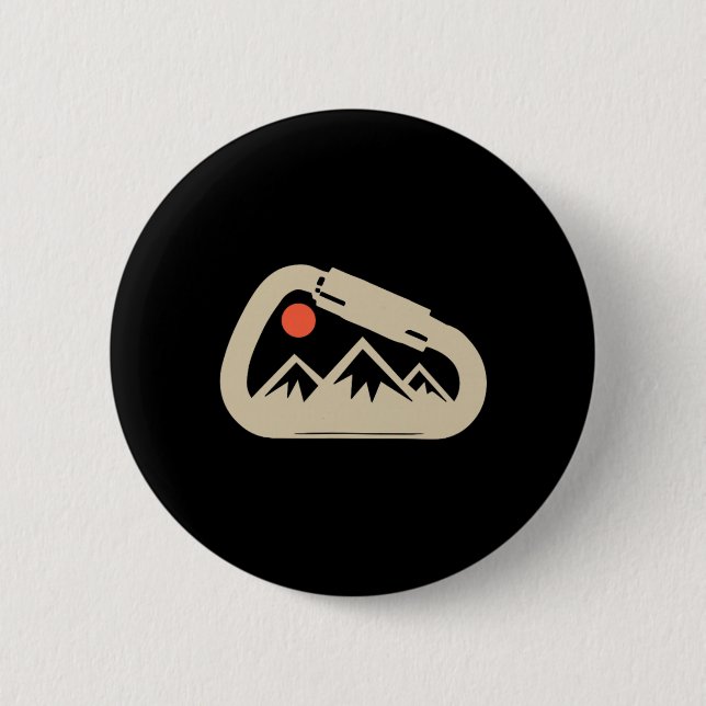 Kletternder Bergsteiger Kletterer Felsenklettern  Button (Vorderseite)