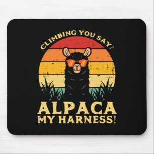 Kletterndes Alpaka Mein Geschirr Retro-Kletterer L Mousepad