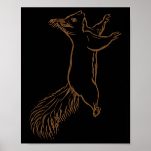 Kletterndes Eichhörnchen-Liebhaber-Grafik Eichhörn Poster