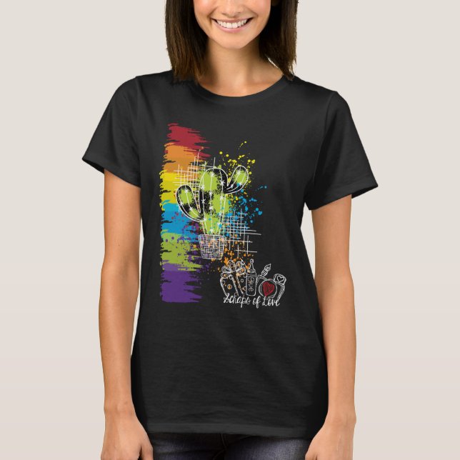 Kletterpartien der Liebe farbenfrohe Kakteen Dunke T-Shirt (Vorderseite)
