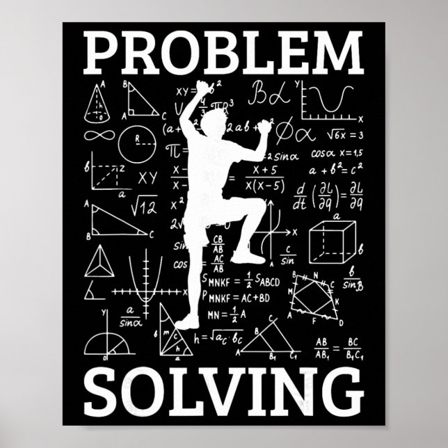Kletterproblemlösender Kletterer Bouldering C Poster (Vorne)