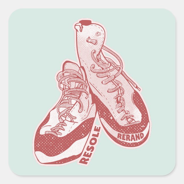 Kletterschuhe Quadratischer Aufkleber (Vorderseite)