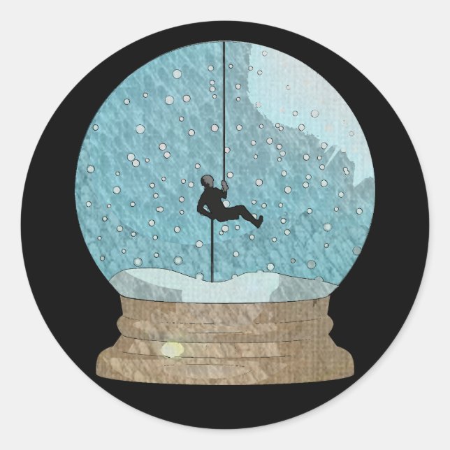 Kletterseil, das Schneekugel abschirmt, einzigarti Runder Aufkleber (Vorderseite)