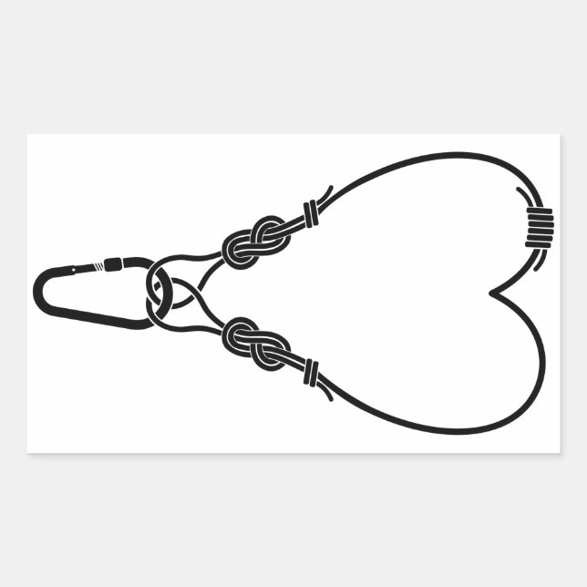 Kletterseil Klettersteig Liebe Rechteckiger Aufkleber (Vorderseite)