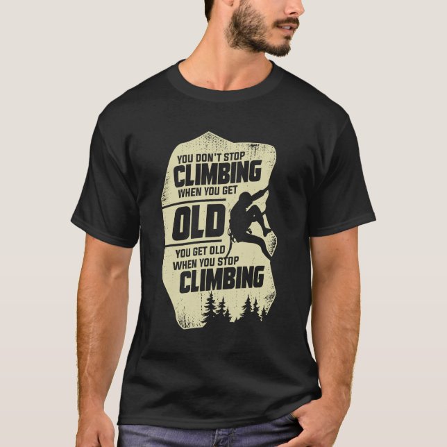 Klettersteig Alter Mann Rock Klettersteig Opa Gesc T-Shirt (Vorderseite)