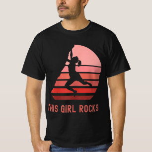 Klettersteig Dieser Girl Rocks Felsen Felsvorsprun T-Shirt