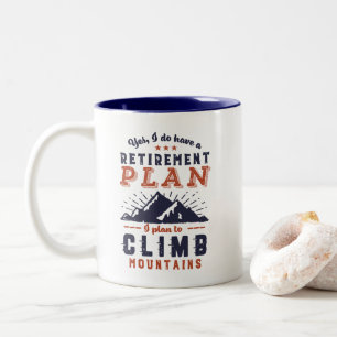 Klettersteig im Ruhestand Zweifarbige Tasse