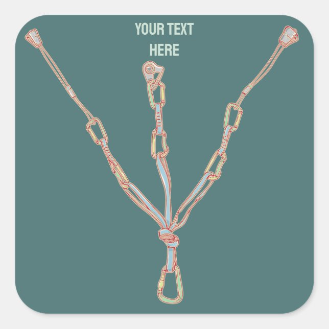 Klettersteig Quadratischer Aufkleber (Vorderseite)