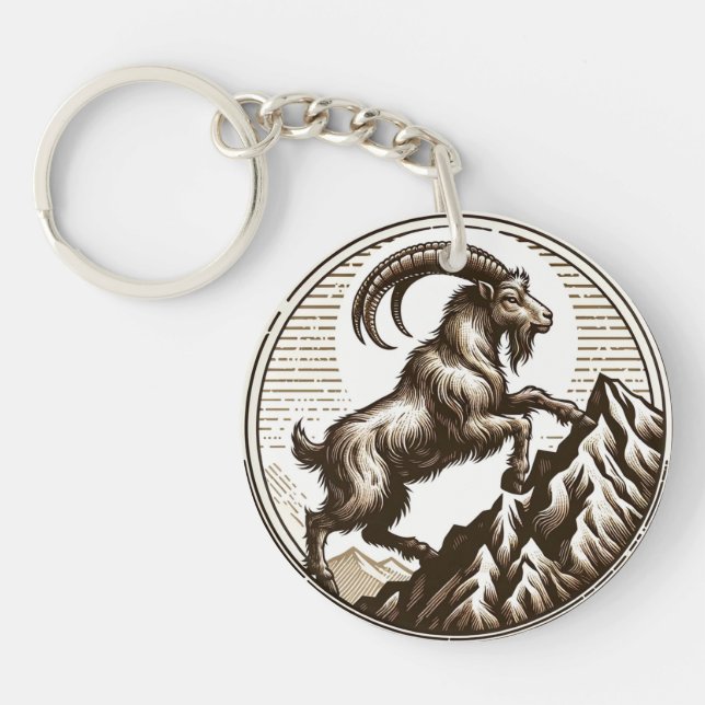 Klettersteig Ziegenkorn Geburtstag Zodiac Schlüsselanhänger (Vorderseite)