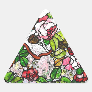 Klettertische Rose - Farbglas Dreieckiger Aufkleber