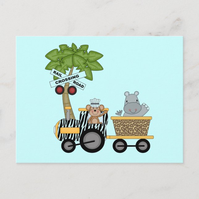 Klettertouren und Geschenke für Affen und Hippo Postkarte (Vorderseite)