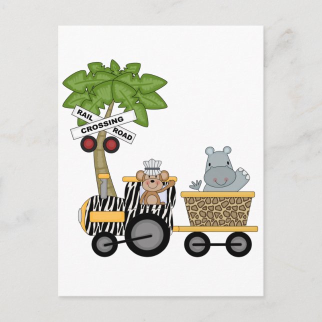 Klettertouren und Geschenke für Affen und Hippo Postkarte (Vorderseite)