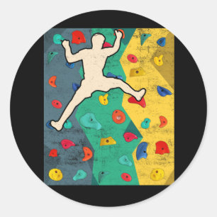 Kletterwand im Innern Klettersteige Sport treiben Runder Aufkleber