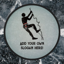 Kletterwand oder Felsen - eigener Slogan auf dem B