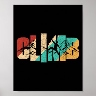 Kletterwort Klettern für Männer Kletterer Retro Vi Poster