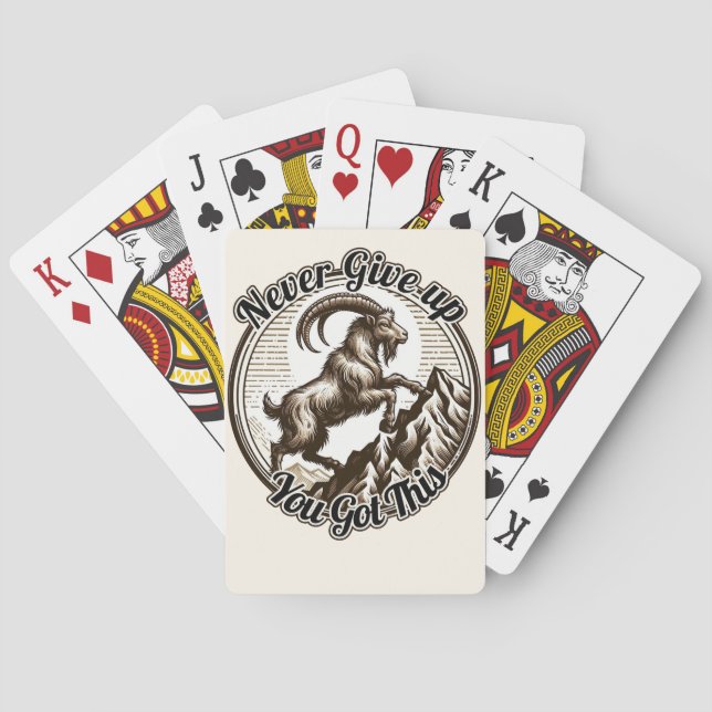 Kletterziege geben nie auf spielkarten (Rückseite)