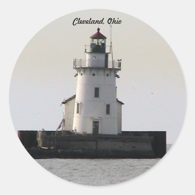 Kleveland OH Leuchtturm (Abend) Aufkleber (Vorderseite)