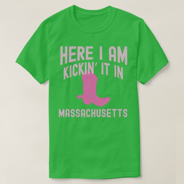 Klick es in Massachusetts Cowgirl Western Rodeo T-Shirt (Design vorne)