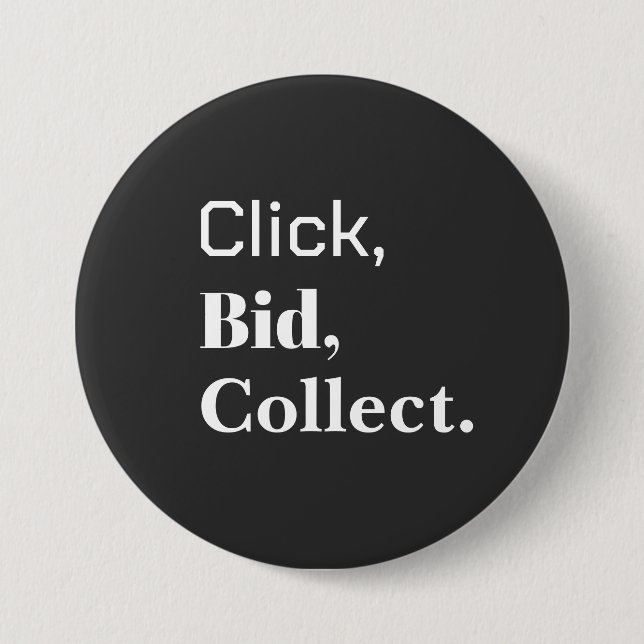 Klicken, bieten, sammeln. Buch Button (Vorderseite)