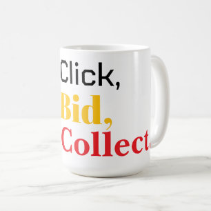 Klicken, bieten, sammeln. Buch  Kaffeetasse