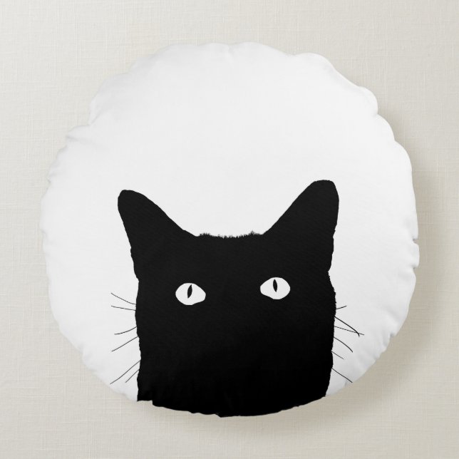 Klicken Sie auf "Cat", um eine benutzerdefinierte  Rundes Kissen (Vorderseite)