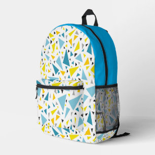 Klicken Sie auf das gelbe und blaue Dreieck, um da Bedruckter Rucksack