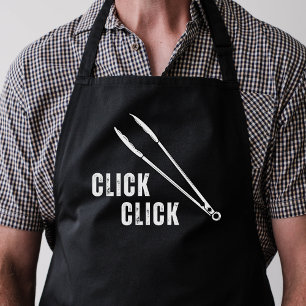 Klicken Sie auf Funny Minimal Black Barbeque Tongs Schürze