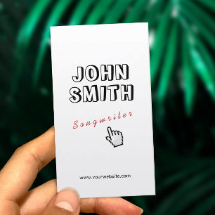 Klicken Sie! Kontur Text Songwriter Business Card Visitenkarte