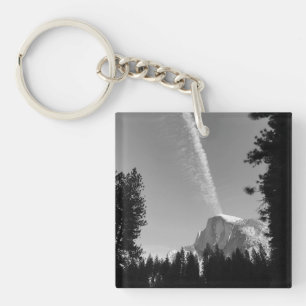 Kliffseitige Wolken Yosemite Himmel Schwarzweiß-Fo Schlüsselanhänger