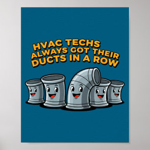 Klima-Techniker haben ihre Kanäle in einer Reihe l Poster