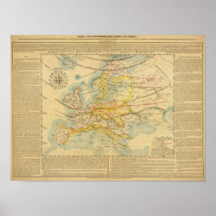 Klima von Europa-Karte Poster