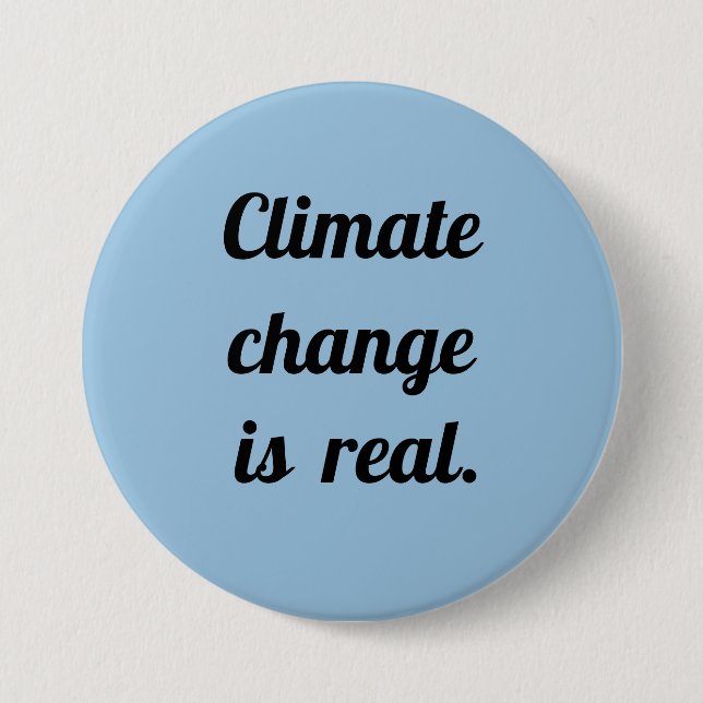 Klimaänderung: Hellblauer Knopf Button (Vorderseite)