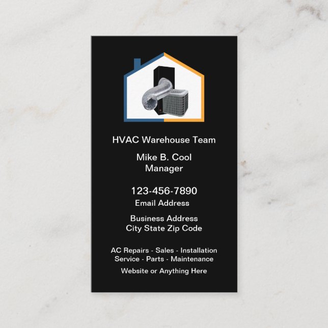 Klimaanlage HVAC Business Card Vertikal Visitenkarte (Vorderseite)