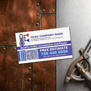 Klimaanlagen (QR-Code & Logo) Einzigartige HVAC-Ma Magnetische Visitenkarte