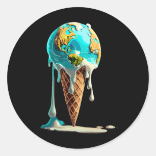 Klimaschutz - Globale Erwärmung - Schmelztag der E Runder Aufkleber