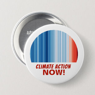 Klimaschutz jetzt! Globale Erwärmungsstreifen gro Button