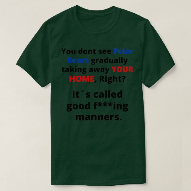 Klimaschutz Polar Bears ironisches Design T-Shirt (Design vorne)