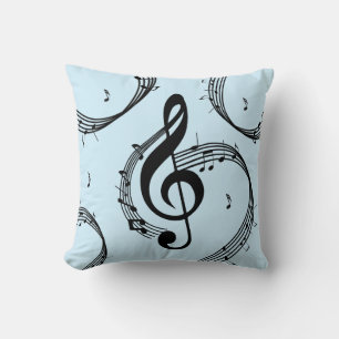 Klimatischer G-Schlüssel Musik Blau Kissen
