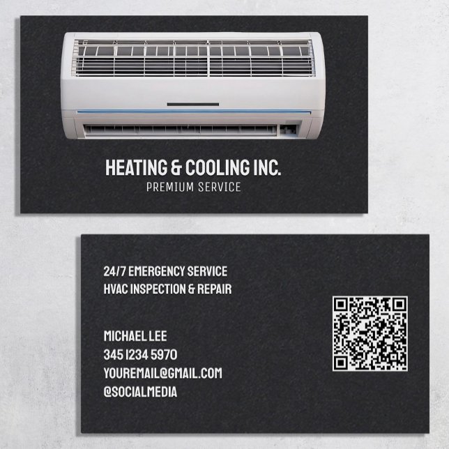 ❄️ Klimatisierung nach Maß QR Visitenkarte (Air Conditioning Custom QR Business Cards)