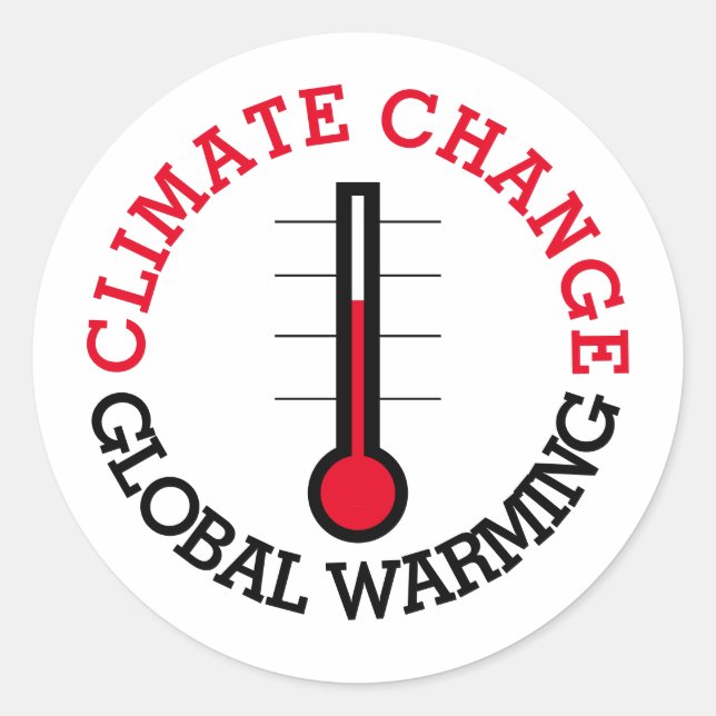 Klimawandel globaler Temperaturmesser Runder Aufkleber (Vorderseite)