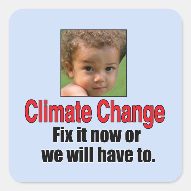 Klimawandel Quadratischer Aufkleber (Vorderseite)