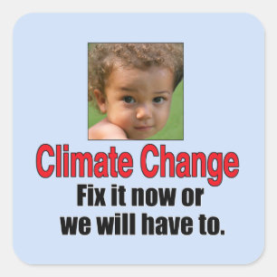 Klimawandel Quadratischer Aufkleber