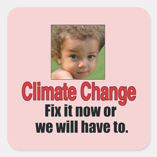 Klimawandel Quadratischer Aufkleber (Vorderseite)